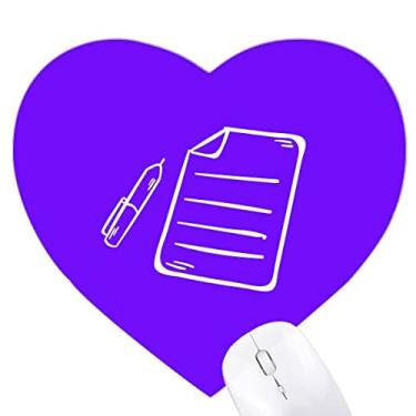 Imagem de Knowledge Classroom Caneta de papel para escrever coração Mousepad Tapete de borracha para escritório