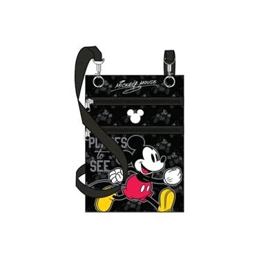 Imagem de Bolsa de passaporte Mickey Mouse Disney para viagem, preta, Preto