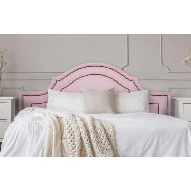 Imagem de Cabeceira Queen Provençal Dupla 160x60 Courino Rosa - Fumê