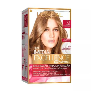 Imagem de Imédia Excellence Tinta Creme 7.1 Louro Acinzentado