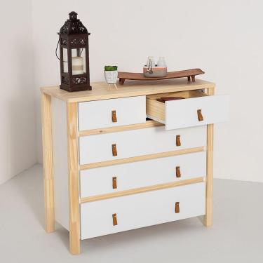 Imagem de Cômoda 5 Gavetas Íris CabeCasa MadeiraMadeira Branco/Natural