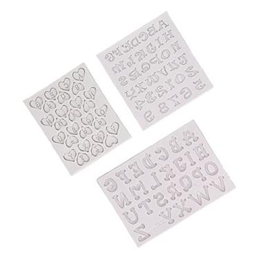 Imagem de Formas de letras, 3 peças fáceis de usar formas de letras de silicone, bolo de chocolate DIY