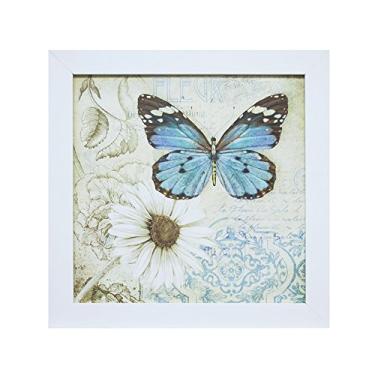 Imagem de Quadro com Vidro-Borboleta II 35X35cm Kapos Branco