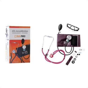 Imagem de Kit Acadêmico Bordo Ap. Pressão Art. Adulto Fecho de Contato + Estetoscópio Rappaport – P.A. MED - KPA253