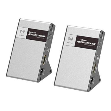 Imagem de weJupit Transmissor e receptor de extensor HDMI 4k 30Hz sem fio de latência zero, até 30 m 4kx2k @30Hz HDCP 1.4 2.2 com função CEC para computador desktop, laptop, jogos e TV ao vivo (WJEXT15-4)