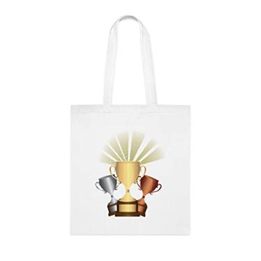 Imagem de Sacola de troféus, troféus, bolsa de ombro de troféus, bolsas reutilizáveis de troféus, ideia de presente de cesta de natal de aniversário, presente para ela, presente para ele, bolsa feminina, Branco
