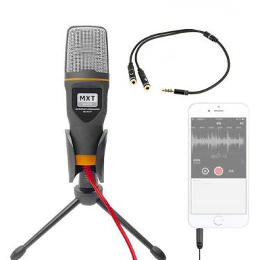 Imagem de Microfone Condensador De Mesa + Adaptador Para Smartphone - Mxt