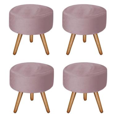 Imagem de Kit 4 Puffs Bali Veludo Rosê