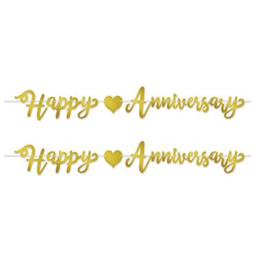 Imagem de Beistle Serpentinas de alumínio, 2,8 cm x 1,8 m, ouro