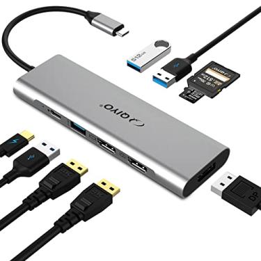 Imagem de Estação de ancoragem, hub USB C, estação de ancoragem MacBook USB C com HDMI duplo 4K, DisplayPort, 95W PD, 3 portas USB 3.0 e leitor de cartão SD/TF para laptops MacBook Pro Air e tipo-C com