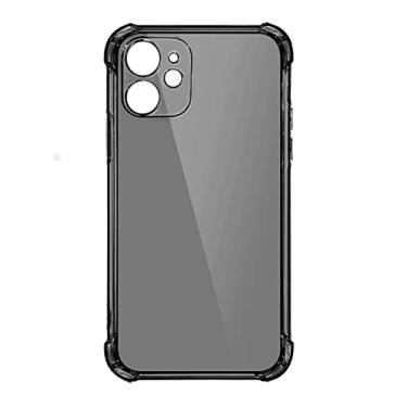 Imagem de Capa de telefone de silicone à prova de choque grossa para iPhone 14 13 12 11 Pro Max X XR Capa de proteção de lente para iPhone 13 14 Pro Max Capa traseira, preta, para iPhone 11