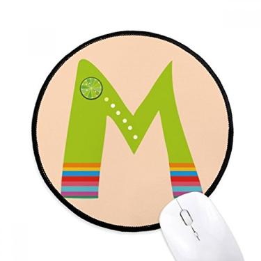 Imagem de DIYthinker M Alfabeto Laranja Frutas Bonito Padrão Mouse Pad Desktop Escritório Tapete Redondo para Computador