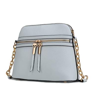 Imagem de Bolsa transversal MKF para mulheres – Bolsa de couro PU Bolso – Bolsa carteiro com vários bolsos, transversal de ombro, Kelis Blue, Small