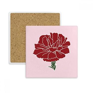 Imagem de Porta-copos quadrado de flor com desenho rosa Mothe Day Porta-copos para caneca subplaca suporte de pedra isolante