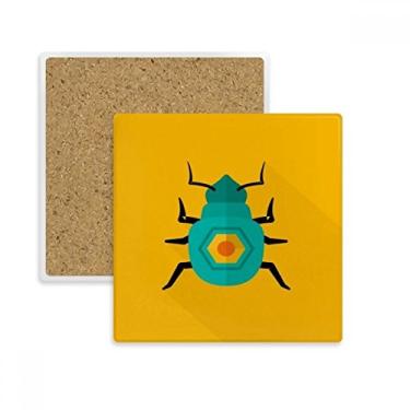 Imagem de Antigo Egito Faraó Dourado Padrão Quadrado Porta-copos Caneca Suporte Subplaca Pedra de Isolamento