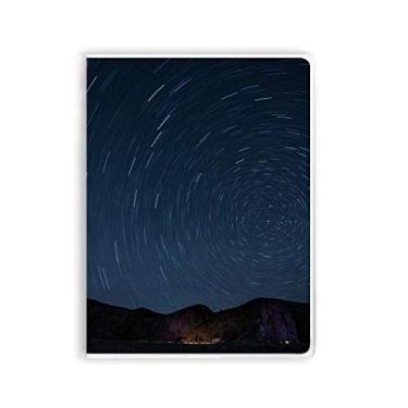 Imagem de Caderno de anotações Paisagem Estrelas Luzes Céu Noturno Capa de Goma Diário Capa Macia