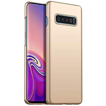 Imagem de Capa Capinha Protetora Para Galaxy S10 Normal Tela De 6.1 Polegadas Case Acrílica Fosca Ultra Fina, Luxuosa Premium Super Diferente - Danet (Dourada)