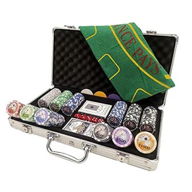 Imagem de Kit Maleta de Poker 300 fichas numeradas baralho e dados