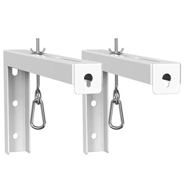 Imagem de WALI Suporte de teto universal para tela de projetor, suporte em L para pendurar na parede, extensão ajustável de 30 cm com kit de gancho, posicionamento perfeito da tela do projetor suporta até 36 kg (PSM001XL-W), branco