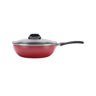 Imagem de Wok com Tampa Brinox Garlic Vermelho Antiaderente - 24cm