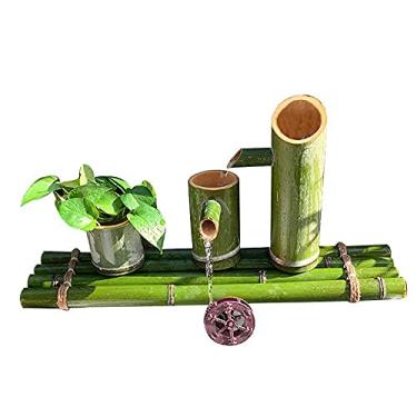 Imagem de Tonpop Outdoor Water Feature Bamboo Patio Fonte de água estilo japonês lagoa cuspir par...