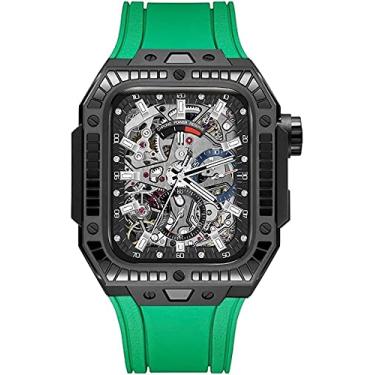 Imagem de BUDAY Kit de retrofit de caixa de aço inoxidável 316L Fluororubber pulseira de relógio, para Apple Watch Band Series 7 45mm 44mm, capa de metal de proteção tática para homens kit de modificação de