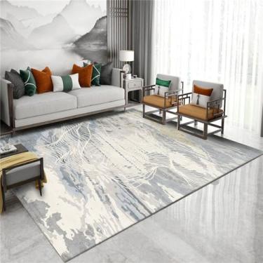 Imagem de Tapetes cinza de grande área para decoração de sala de estar, tapetes laváveis para decoração de casa e quarto, tapete de salão, m, 300x400cm
