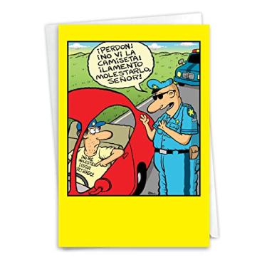 Imagem de NobleWorks Cartão de felicitações de aposentadoria espanhola engraçado com envelope de 12,7 x 18,8 cm (1 cartão) camiseta de boa sorte para el Retirado C6069RTG-SL