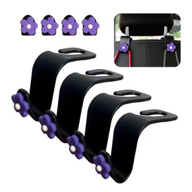 Imagem de Augeny 8 peças de gancho de encosto de cabeça para assento de carro, organizador de armazenamento de gancho de assento automático, ganchos adesivos para bolsa, casaco, guarda-chuva, bolsa de compras,
