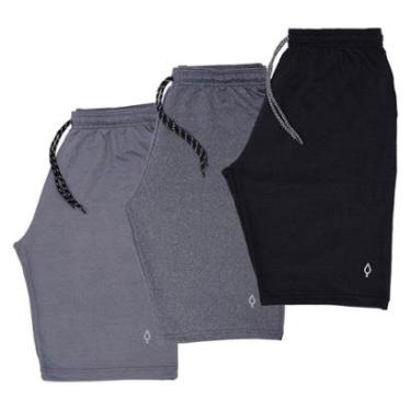 Imagem de Kit 3 Bermuda Masculina Resina Short Moletinho Moletom Bermudas-Masculino