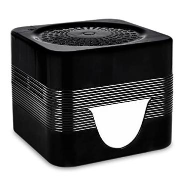 Imagem de ap airpleasure Filtro de água purificador de ar com 6 luzes quentes de LED, esponja de filtro de carbono construída com limpador de ar de alta eficiência, difusor de aroma à base de água, remoção de poeira, para casa, quarto, escritório (preto)