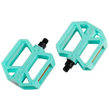 Imagem de AVASTA Pedais de bicicleta BMX Mountain Road City Bike Pedal, eixo de aço boro de 1/2 polegada com reposição refletor antiderrapante, leve, cor azul