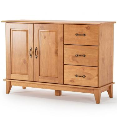 Imagem de Buffet Aparador Madeira Maciça 2 Portas 3 Gavetas 120 cm Bella