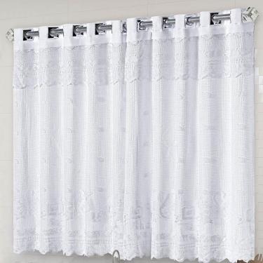 Imagem de Cortina alibabá 2 metros renda sala quarto varão - branca
