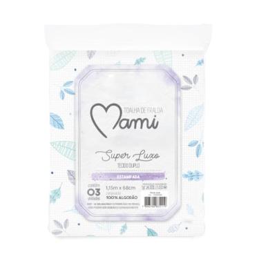 Imagem de Papi Textil Toalha de Fralda Super Luxo Mami c/Bainha Estampada 1,15m x 68cm Contém 03 Un