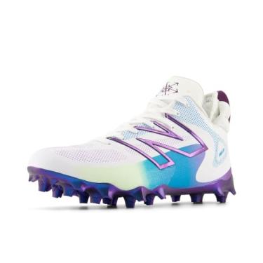 Imagem de New Balance Sapato de Lacrosse Freezelx V4 Masculino, Branco/roxo desbotado/azul costeiro, 11