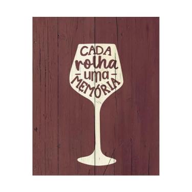 Imagem de Placa Decorativa 20x25 Taça de Vinho Adega