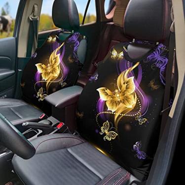 Imagem de GOSTONG Capa de assento de carro com estampa de borboleta, céu estrelado, colete para homens e mulheres, respirável, acessórios de decoração