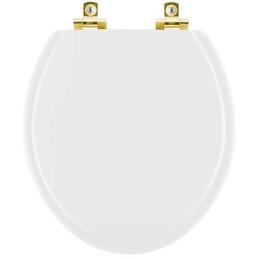 Imagem de Assento Sanitário Soft Close Parati Branco para vaso Logasa com Ferragem Dourada