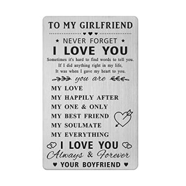 Imagem de To My Girlfriend Gifts, presentes de cartão de aniversário de namorada, presente romântico de cartão de carteira gravada para namorada