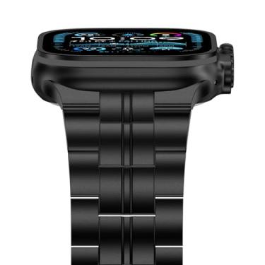Imagem de Pulseira masculina iiteeology Compatível com Apple Watch Ultra 2, Ultra/Série 10 de 46 mm, titânio preto