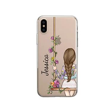 Imagem de Nome personalizado personalizado Viagem Melhor amiga Garota Celular Capa suave transparente para iPhone 13 12 11Pro Max XS Max 8Plus, 2, Girl, Left, para iphone 13 mini
