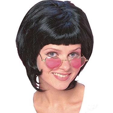 Imagem de Rubie's Costume Peruca estilo cunha anos 70, preta, tamanho único, Preto, tamanho nico