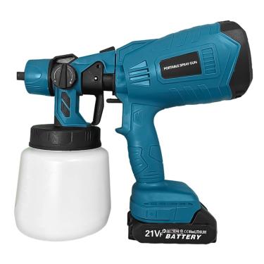 Imagem de Pistola de Pintura e Pulverizadora Portátil 21V, Capacidade 1000ml, Distância de Pulverização 200-250mm. Pulverizador Eletrico Portatil + 3 Bicos. Pulverizador. Spray. Recarregavel. Profissional