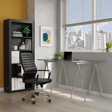Imagem de Cadeira de Escritório Diretor Giratória Wholly Office Preta - Mobly
