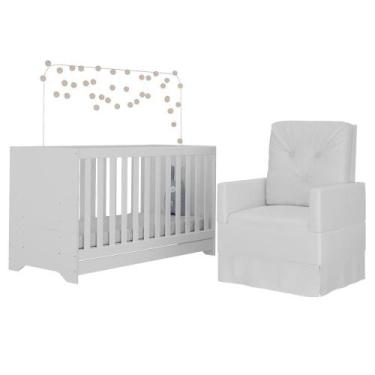 Imagem de Berço 3x1 com Poltrona de Amamentação Multimóveis MP4070, Branco