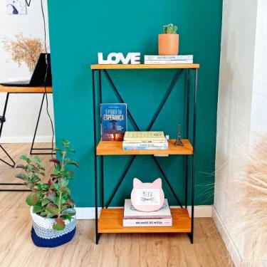 Imagem de Aparador Industrial Slim de Ferro e Madeira Carvalho e Preto - ArtFact