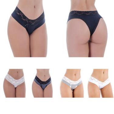 Imagem de Kit 5 Tangas Atenas Algodão Penteado - Click Mais Bonita, P