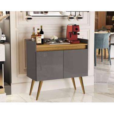 Imagem de Buffet Gold 2 Portas Cinza/Mel  Móveis Primus