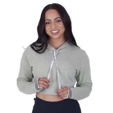 Imagem de Cropped moletinho algodão feminino casual capuz orbis - Orbis Fitness